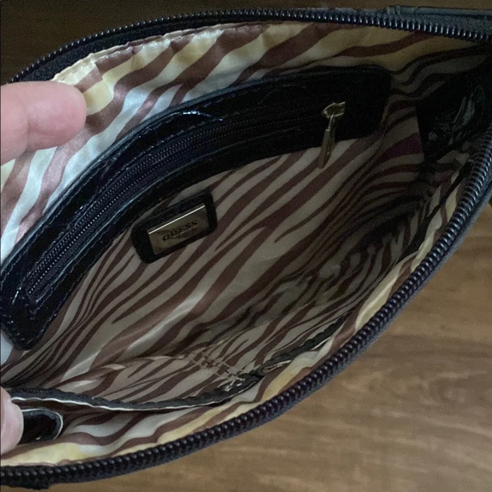 Guess Black Signature G Logo Wristlet